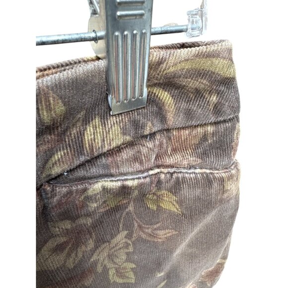 Y2K Stretch Floral Corduroy Pants 6P Neutral Autumn Earth Tones Cotton Straight - Picture 7 of 8